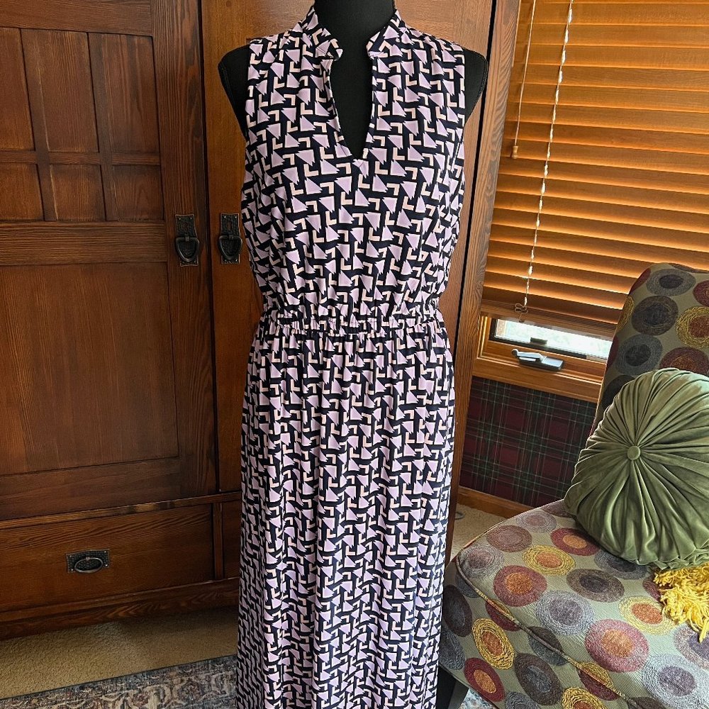 Anne Klein Sleeveless Print Maxi Dress Size Medium